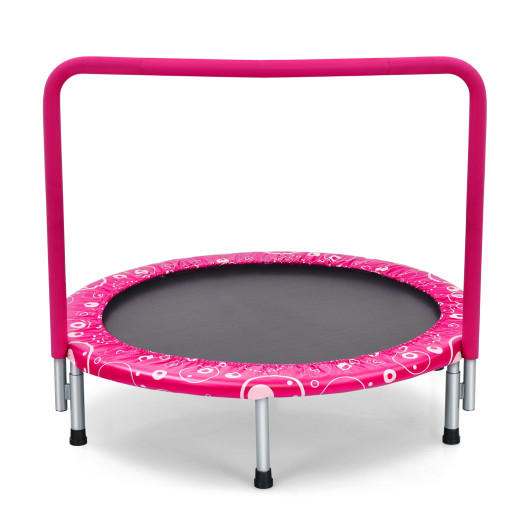 36 Inch Kids Trampoline Mini Rebounder with Full Covered Handrail-Pink