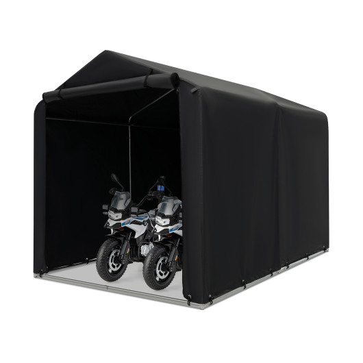 7 x 5.2FT Storage Shelter Outdoor Bike Tent with Waterproof Cover and Zipper Door-Gray