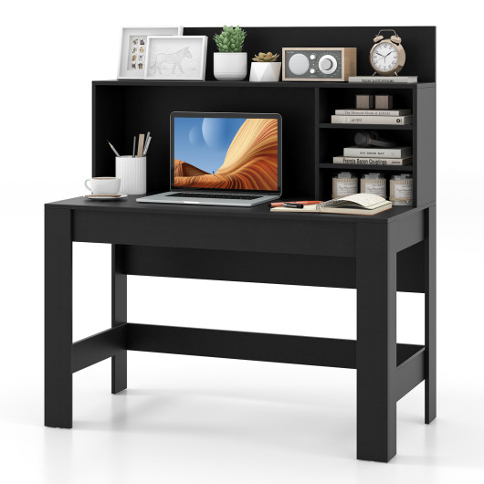 48 Inch Writing Computer Desk with Anti-Tipping Kits and Cable Management Hole-Black