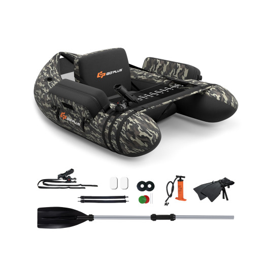 Inflatable Fishing Float with Adjustable Straps & Storage Pockets-Camouflage
