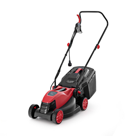 10 AMP 13 Inch Electric Corded Lawn Mower with Collection Box-Red