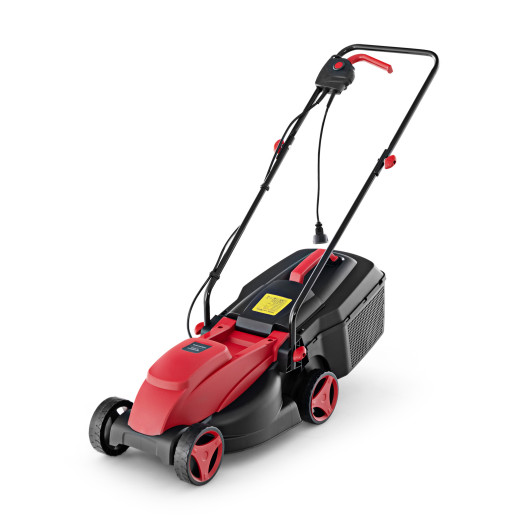 12-AMP 13.5 Inch Adjustable Electric Corded Lawn Mower with Collection Box-Red