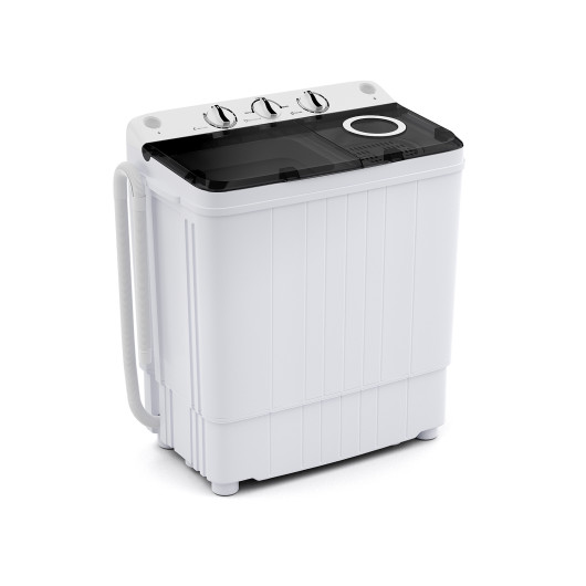 17.6 lbs Portable Washing Machine with Drain Pump-Black