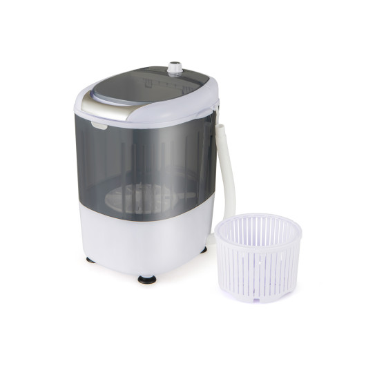Portable Mini Washing Machine Semi-Automatic Washer and Spinner Combo with Single Tub-Gray