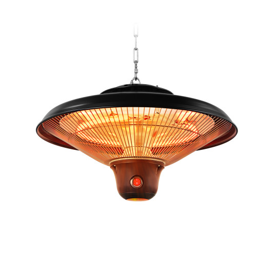 1500W Electric Hanging Ceiling Mounted Infrared Heater with Remote Control-Black