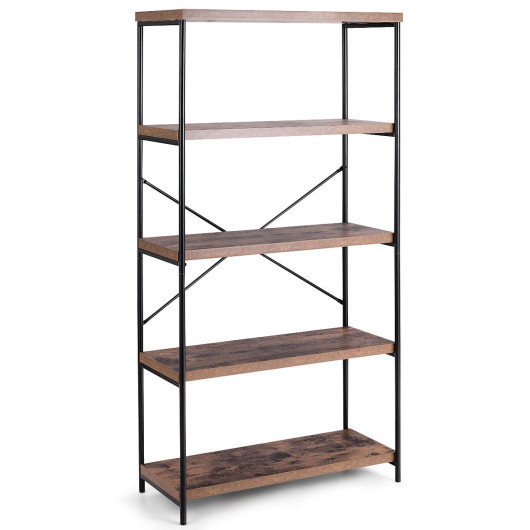 Photos - Wardrobe Costway Multipurpose Open Bookcase Industrial Rack Wide Standing Storage Shelf-Bro 