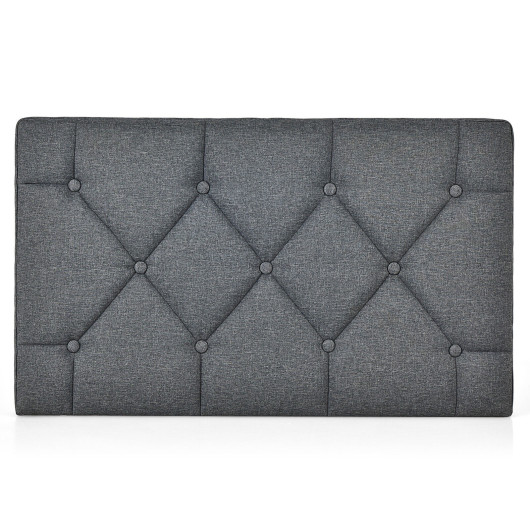 Upholstered Wall Mounted Headboard with Tufted Button Linen Fabric