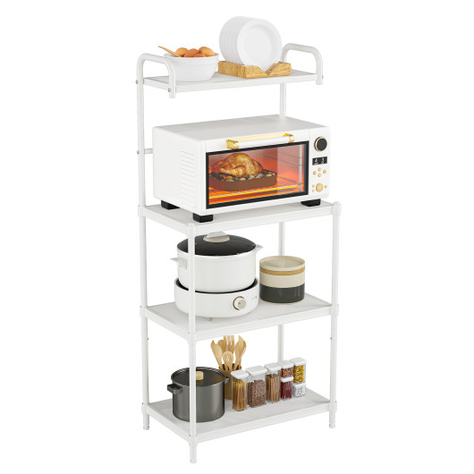 4-Tier Kitchen Storage Baker Microwave Oven Rack Shelves-White
