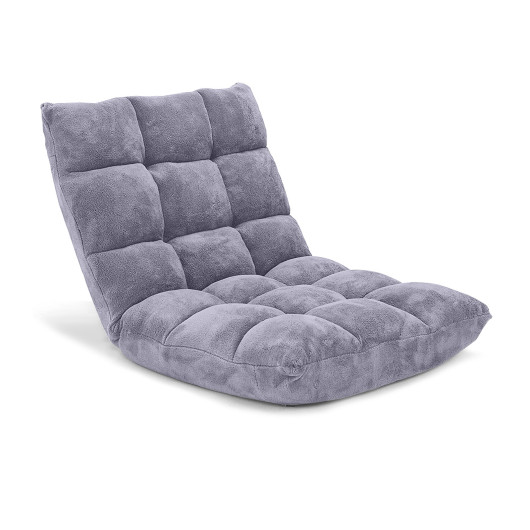 Photos - Garden Furniture Costway Adjustable 14-position Cushioned Floor Chair-Gray HV10355 