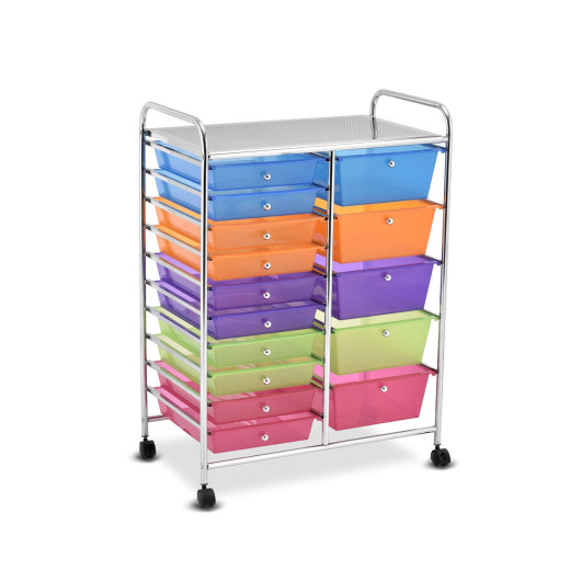 15 Drawers Rolling Storage Cart Organizer