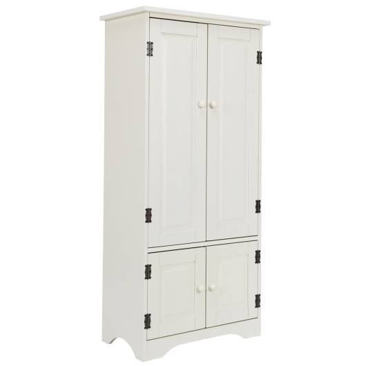 Photos - Other household accessories Costway Accent Storage Cabinet Adjustable Shelves-White HW56627 