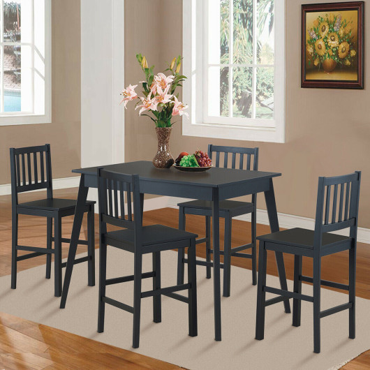 5 Piece Counter Height Dining Set Kitchen Table - Costway
