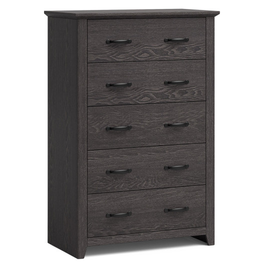 Photos - Dresser / Chests of Drawers Costway Tall Storage Dresser with 5 Pull-out Drawers for Bedroom Living Room-Gray 