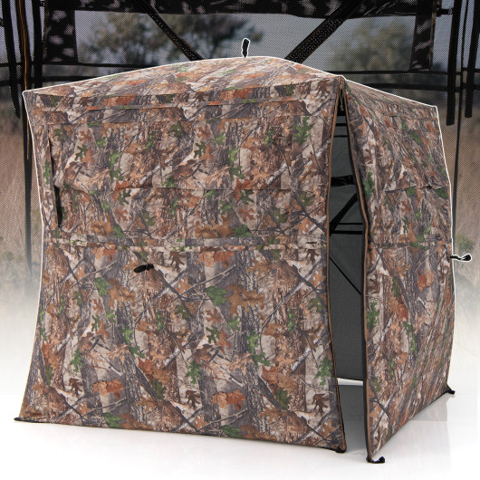 Hunting Blind 360 Degree One-Way See-Through Ground Blind for 2-3 Person