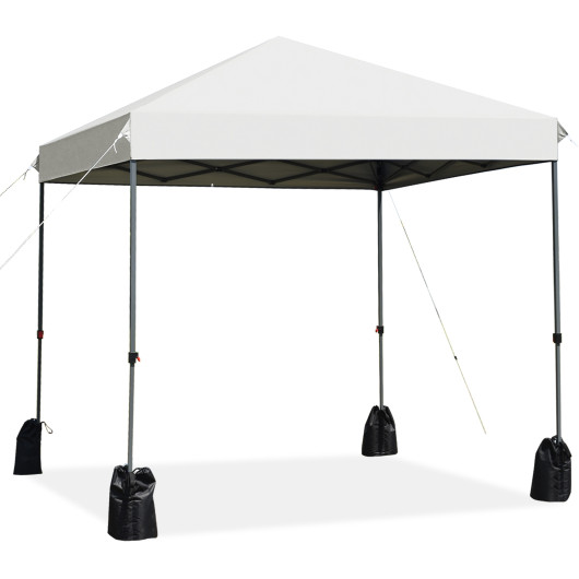 8'x8' Outdoor Pop up Canopy Tent w/Roller Bag-White