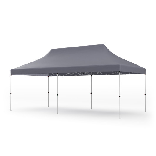 10 x 20 FT Pop-up Canopy Tent with Carrying Bag-Gray