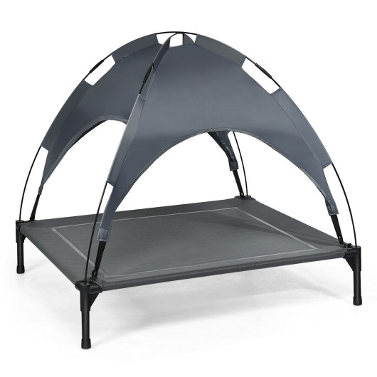 Portable Elevated Outdoor Pet Bed with Removable Canopy Shade-36 Inch
