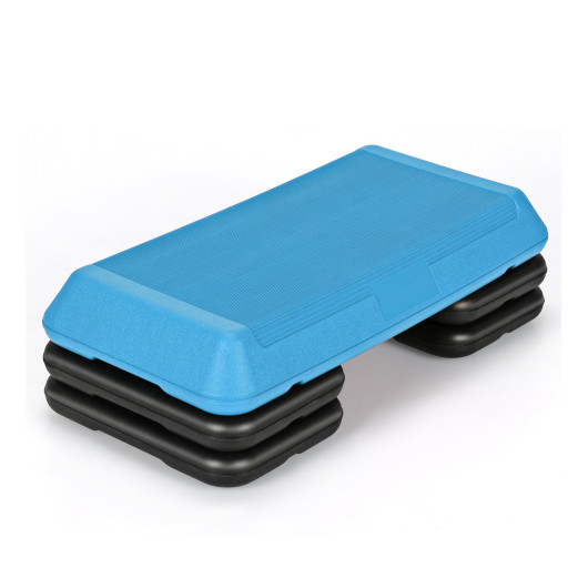 29 Inch Adjustable Workout Fitness Aerobic Stepper Exercise Platform-Blue