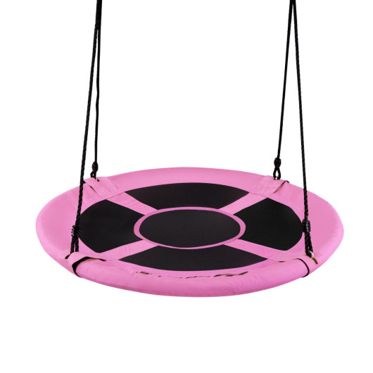 40 Inch Flying Saucer Tree Swing Indoor Outdoor Play Set-Pink