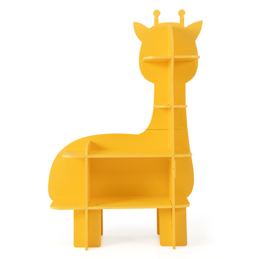 Kids Bookcase Toy Storage Organizer with Open Storage Shelves-Giraffe