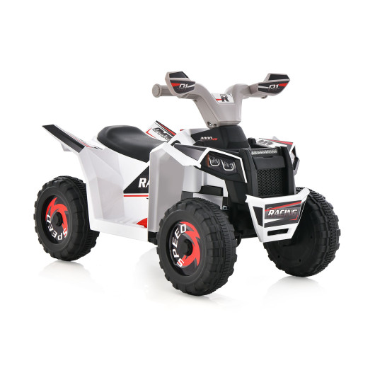 Kids Ride on ATV 4 Wheeler Quad Toy Car with Direction Control-White