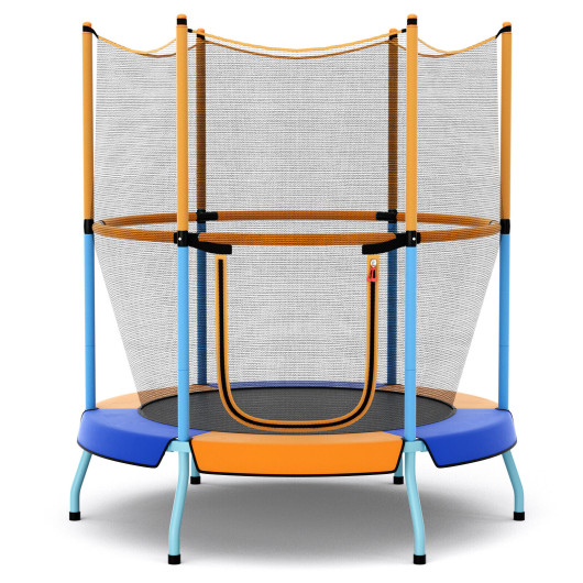 48" Toddler Trampoline with Safety Enclosure Net-Orange
