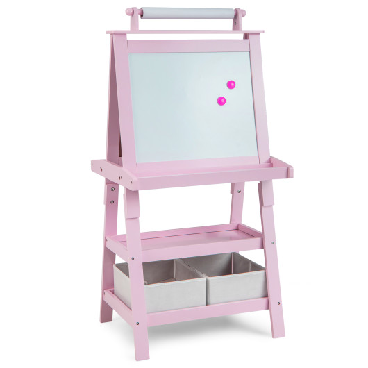 3-in-1 Double-Sided Storage Art Easel-Pink