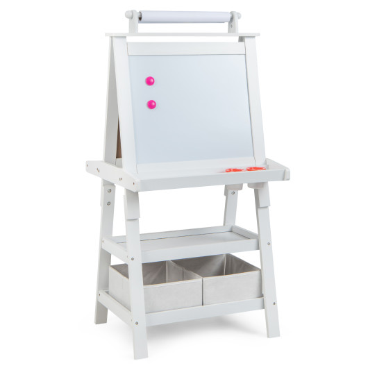 3-in-1 Double-Sided Storage Art Easel-White