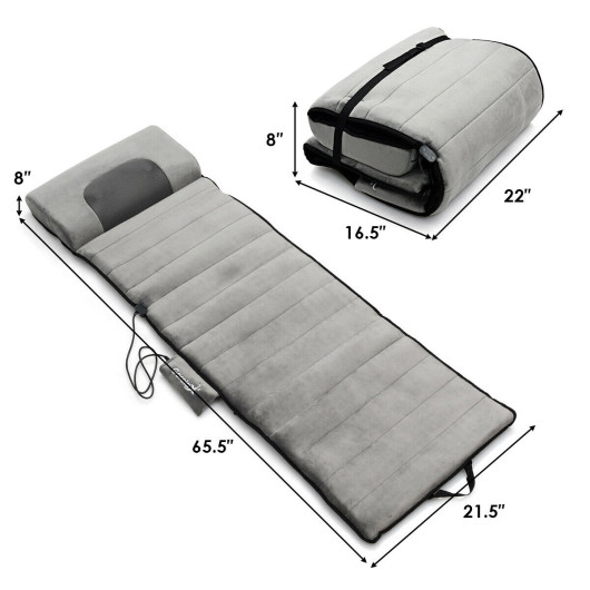 Foldable Full Body Massage Mat with Shiatsu Heated Neck Massager - Costway