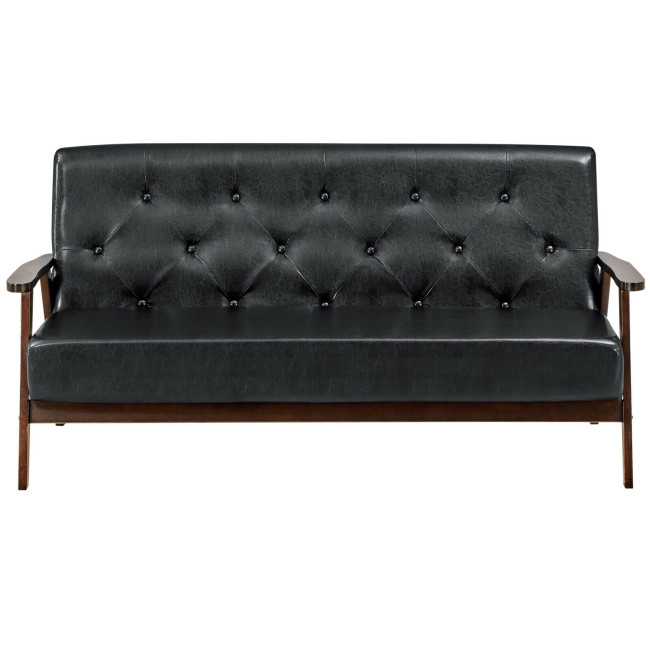 3er Sofa Couch Loungesofa Lille Kunstleder coffee 
