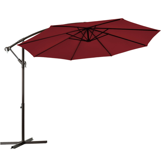 Details about   Caynel 10ft Offset Hanging Patio Outdoor Umbrella w/ Easy Tilt 