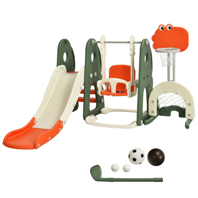 6 in 1 Swing Set Toddler Kids Slide Playset for Backyard Playground S9 for sale online