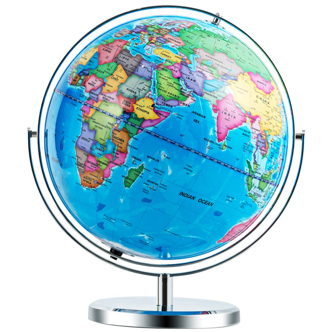13"  720° Illuminated World Rotating Map Cartography Education Tool W/ LED Light 