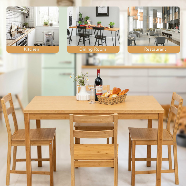 Details about   Costway 5pcs Dining Set Solid Wood Compact Kitchen Table & 4 Chairs Modern 