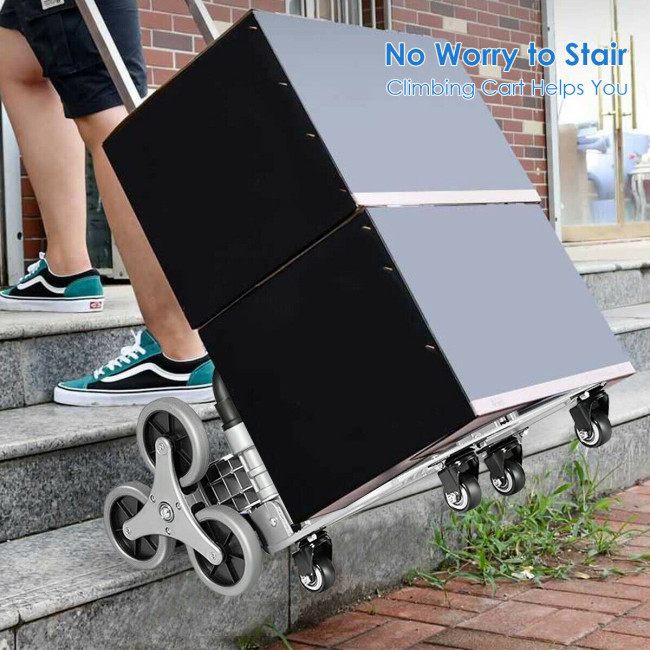 Foldable Stair Climbing Cart Portable Hand Truck Utility Dolly w/ Bungee Cord 