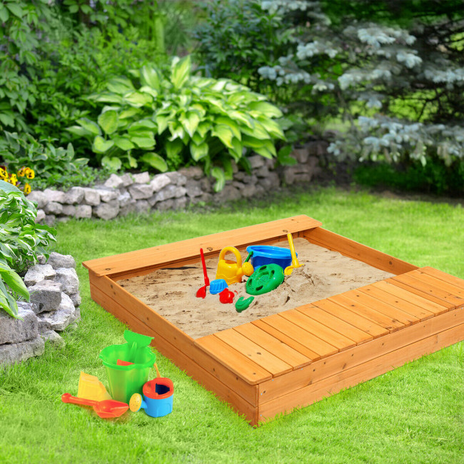 childrens outdoor playsets with sandbox and round slide