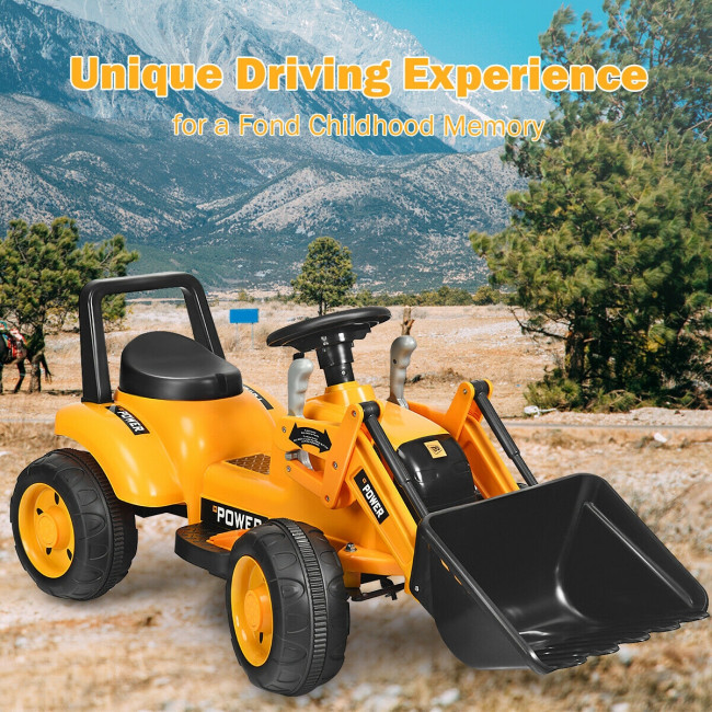 Details about   Kids Ride On Excavator Digger 6V Battery Powered Tractor W/Digging Bucket Yellow 