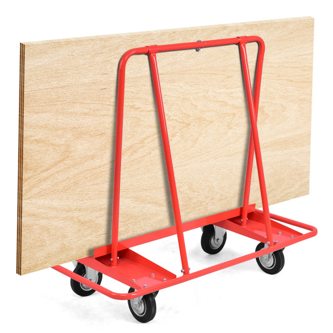 Drywall Cart Dolly Heavy Duty Handling Sheetrock Sheet Panel Service Cart Red 