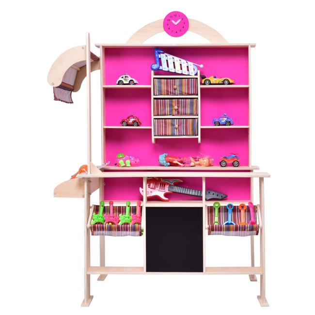 Pink Kids Wood Toy Shop Market Shopping Pretend Play Set Toy Market Instruction 