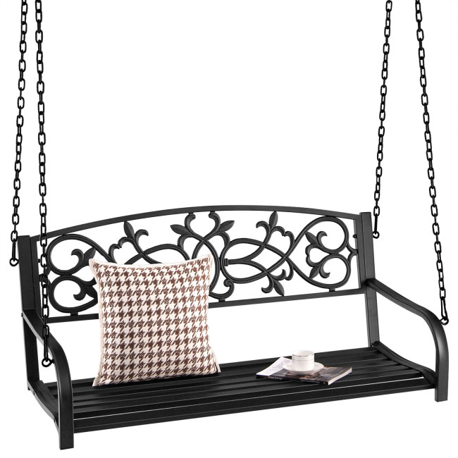 Details about   Durable Patio Swing Chair w/ Back Chain Patio Garden Yard Metal Hanging Bench 