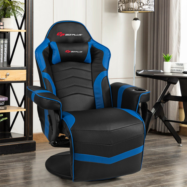 Ergonomic High Back Massage Gaming Chair With Pillow Costway