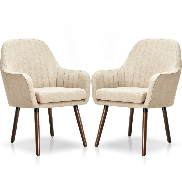 2 Fabric Upholstered Accent Chairs, Upholstered Accent Chair With Arms And Legs