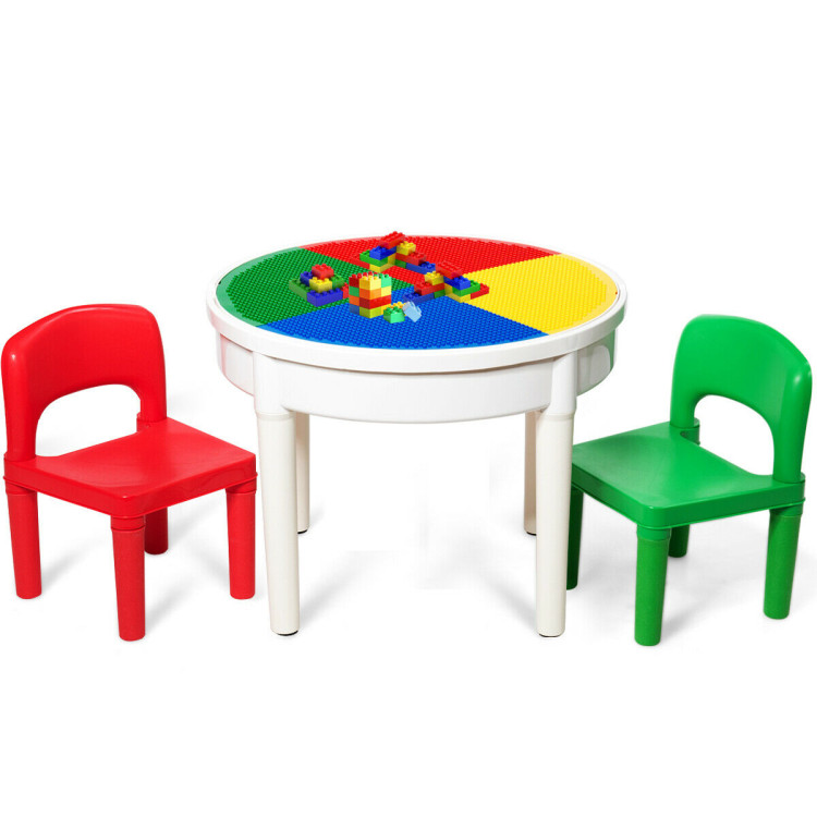 3 In 1 Kids Activity Table And 2 Chairs, Kids Round Table And Chair Set