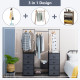 8 Drawer Fabric Dresser with Rack Multifunctional Storage Tower Metal