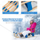 Folding Snowsled Portable Steering Slider with Pulling Rope and Metal Rail
