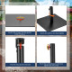 Steel Heavy Duty Patio Market Umbrella Base with 3 Adapters for Backyard