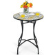 28 Inches Mosaic Round Table with Exquisite Floral Pattern