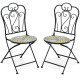 2-Piece Mosaic Folding Bistro Chairs with Ceramic Tiles Seat