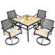 5-Piece Outdoor Patio Dining Set with Soft Cushions