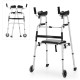 Foldable Aluminum Alloy Frame Wheel Walker With Seat and Armrest Pad